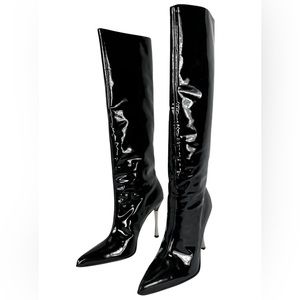 Gucci Tom Ford Patent Leather Boots Black 38